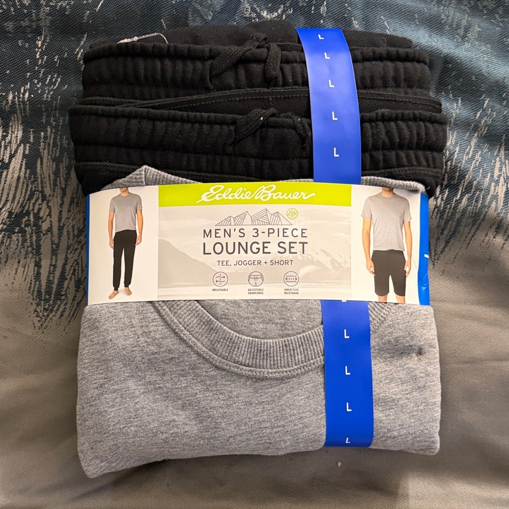 Eddie Bauer Men's Lounge Set - Black and Gray